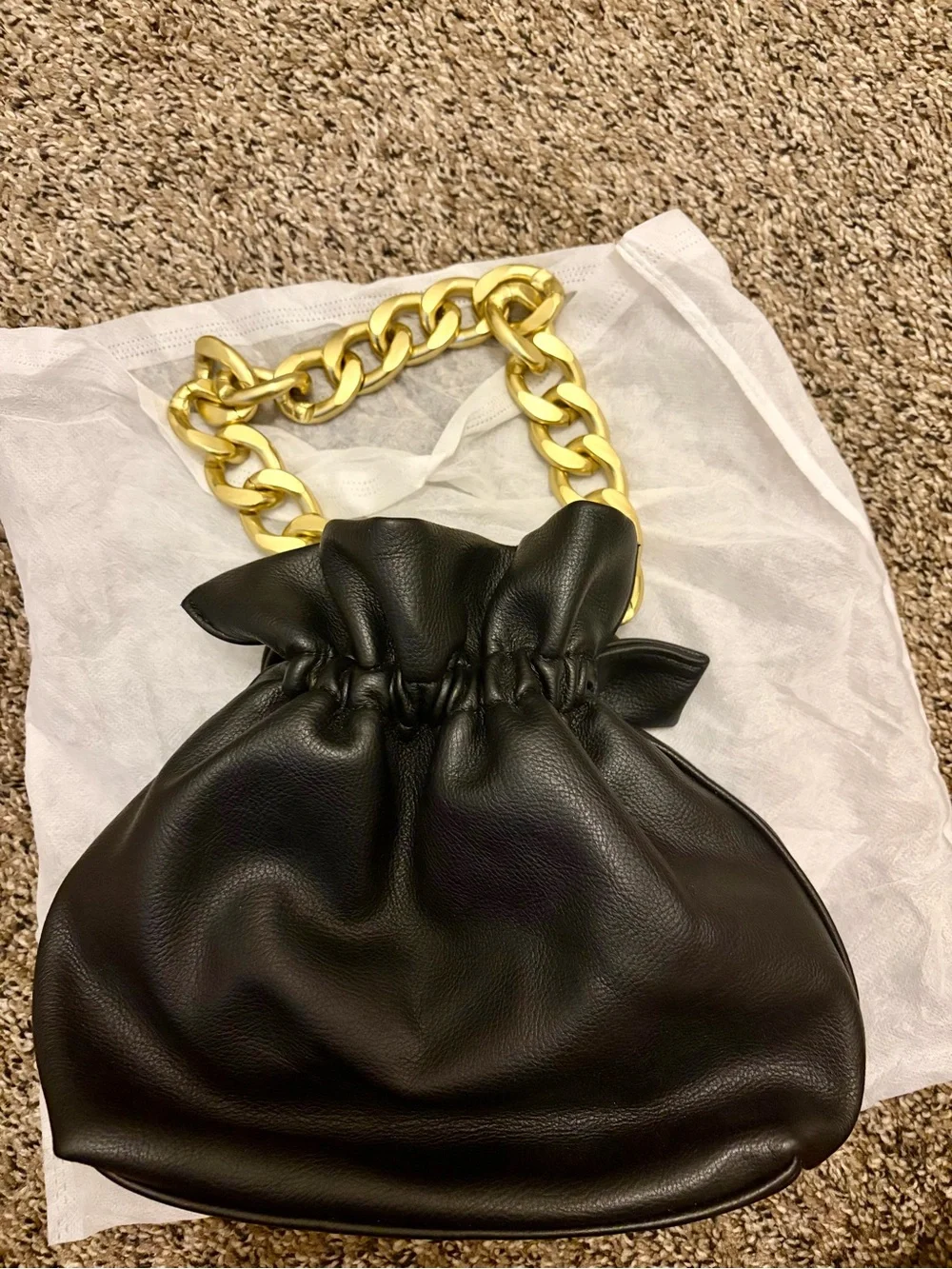 Urban Outfitters Black convertible Crossbody Pouch with Gold Chain Accent